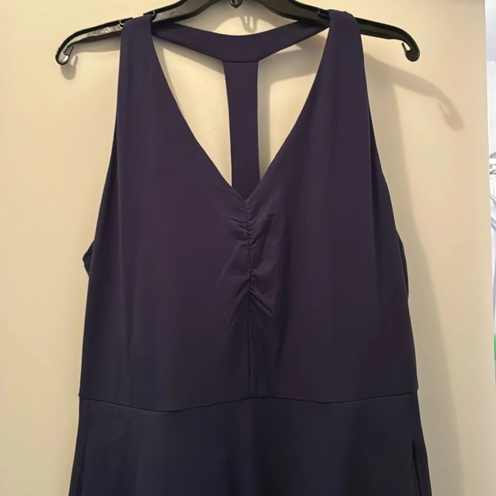Pact Women's Eclipse Purple Fit & Flare Gathered Halter Dress - Picture 8 of 11